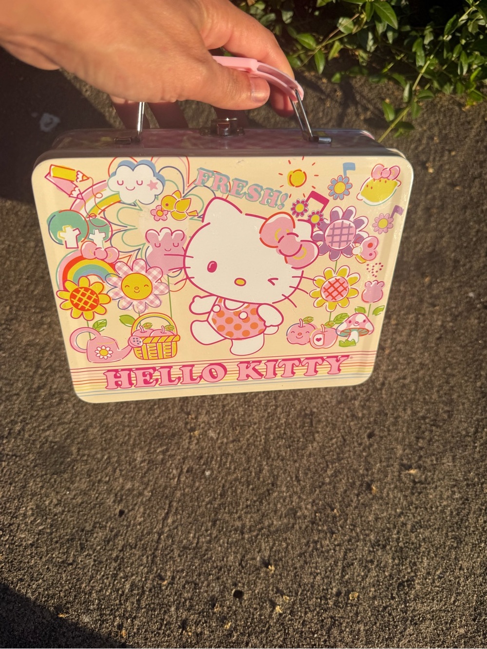 Hello Kitty Pink Floral Metal Lunchbox